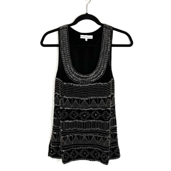 Gorgeous Karina Grimaldi 100% Silk Sleeveless Beaded Blouse Top Evening Small - Picture 1 of 7